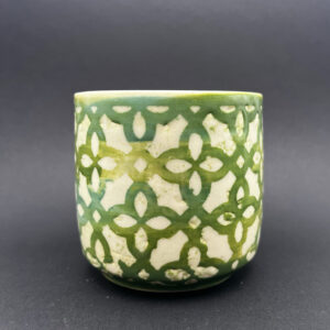Green Lattice Cup - 8 oz [Imperfect: Glaze Crawl]